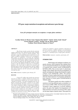 P53 Gene: Major Mutations in Neoplasias and Anticancer Gene Therapy