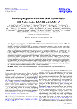 Transiting Exoplanets from the Corot Space Mission XXIX