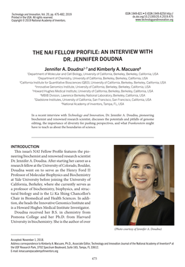 The Nai Fellow Profile: an Interview with Dr. Jennifer Doudna