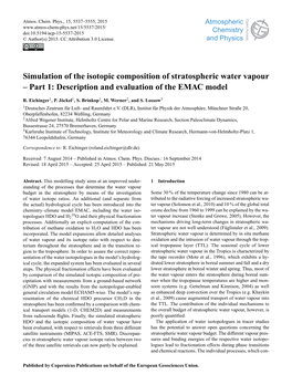 Simulation of the Isotopic Composition of Stratospheric Water Vapour – Part 1: Description and Evaluation of the EMAC Model