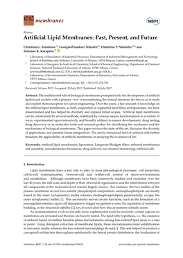 Artificial Lipid Membranes: Past, Present, and Future