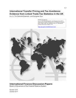 International Transfer Pricing and Tax Avoidance: Evidence from Linked Trade-Tax Statistics in the UK Liu, Li, Tim Schmidt-Eisenlohr, and Dongxian Guo