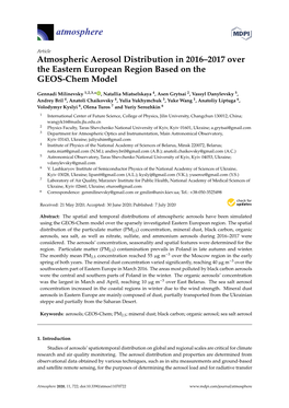 Atmospheric Aerosol Distribution in 2016–2017 Over the Eastern European Region Based on the GEOS-Chem Model