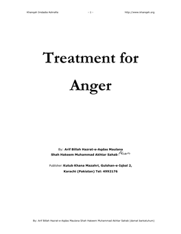 Treatment for Anger