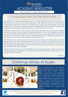Christmas Arrives at Ruskin