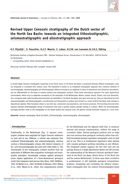 Revised Upper Cenozoic Stratigraphy of the Dutch Sector of the North Sea