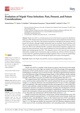 Evolution of Nipah Virus Infection: Past, Present, and Future Considerations