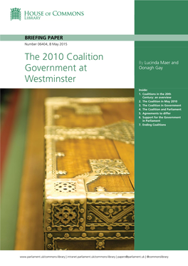 The 2010 Coalition Government at Westminster