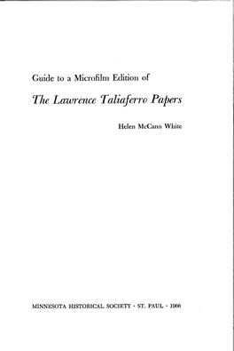 Guide to a Microfilm Edition of The