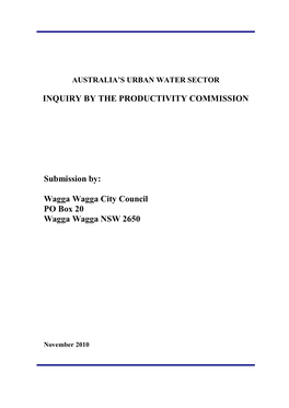 Wagga Wagga City Council PO Box 20 Wagga Wagga NSW 2650
