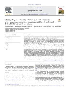 Efficacy, Safety, and Tolerability of Brivaracetam with Concomitant