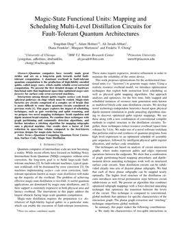 Magic-State Functional Units: Mapping and Scheduling Multi-Level Distillation Circuits for Fault-Tolerant Quantum Architectures