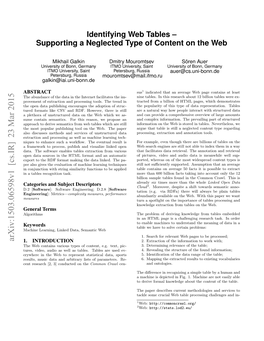 Identifying Web Tables-Supporting a Neglected Type of Content on The