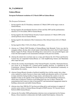 P6 TA(2009)0143 Guinea-Bissau
