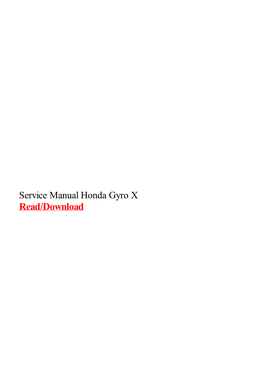 Service Manual Honda Gyro X.Pdf