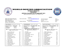 World Boxing Association Gilberto Mendoza