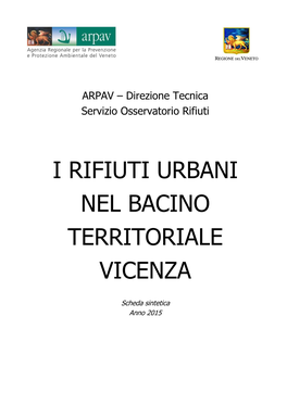 I Rifiuti Urbani Nel Bacino Territoriale Vicenza
