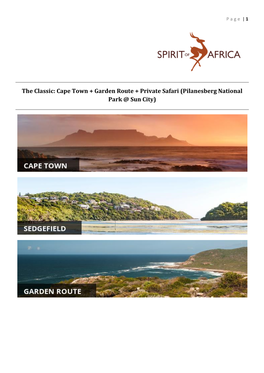 The Classic: Cape Town + Garden Route + Private Safari (Pilanesberg National Park @ Sun City)