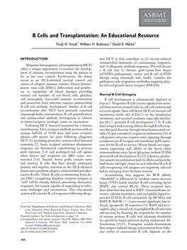 B Cells and Transplantation: an Educational Resource