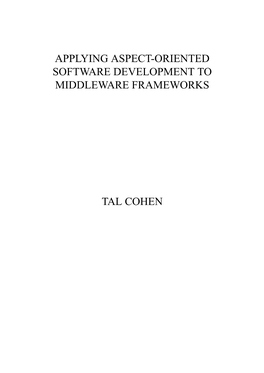 Applying Aspect-Oriented Software Development to Middleware Frameworks