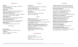 Vespaio Menu