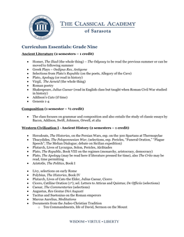 Curriculum Essentials Grade Nine