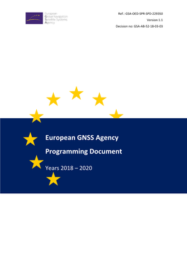 European GNSS Agency Programming Document