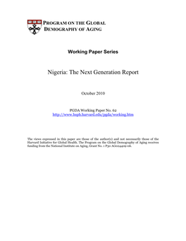 Nigeria: the Next Generation Report