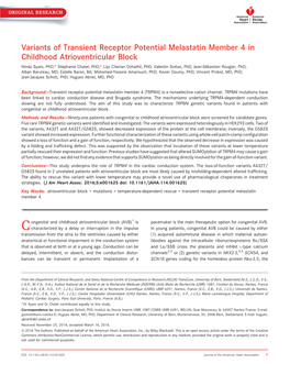 Variants of Transient Receptor Potential