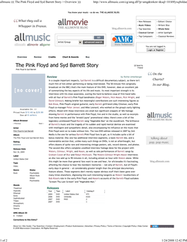 Allmusic ((( the Pink Floyd and Syd Barrett Story &gt; Overview