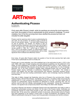 Authenticating Picasso – Art News