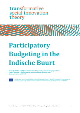 Participatory Budgeting in the Indische Buurt