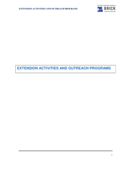 Extension Activities and Outreach Programs
