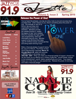 Jazzette, Jazz 91.9 WCLK Monthly Newsletter Page 2