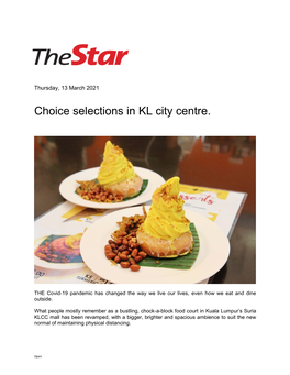 Choice Selections in KL City Centre