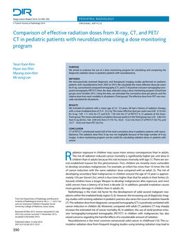 Comparison of Effective Radiation Doses from X-Ray, CT, and PET/ CT in Pediatric Patients with Neuroblastoma Using a Dose Monitoring Program