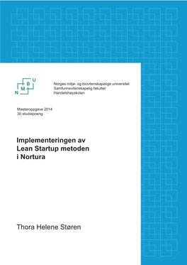 Implementeringen Av Lean Startup Metoden I Nortura