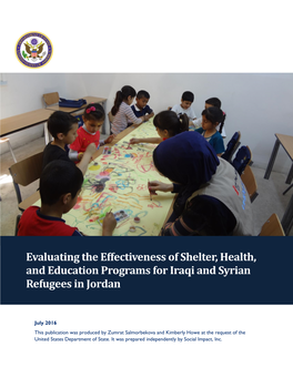 Evaluating the Effectiveness of Shelter, Health, and Education Programs for Iraqi and Syrian Refugees in Jordan