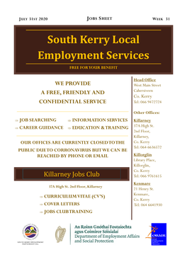 Jobs Sheet Week 31