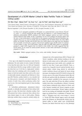 Development of a SCAR Marker Linked to Male Fertility Traits in ‘Jinkyool’ (Citrus Sunki)