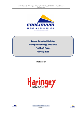 London Borough of Haringey Playing Pitch Strategy 2016-2026 Final