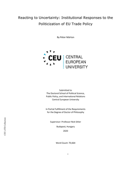 Institutional Responses to the Politicization of EU Trade Policy