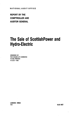 The Sale of Scottishpower and Hydro-Electric
