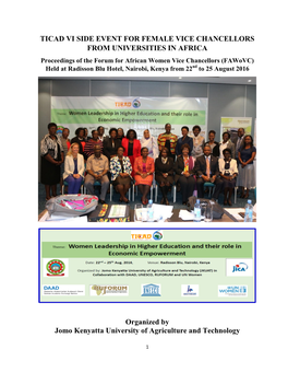 Ticad Vi Side Event for Female Vice Chancellors From