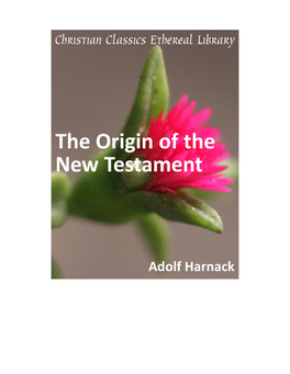 The Origin of the New Testament