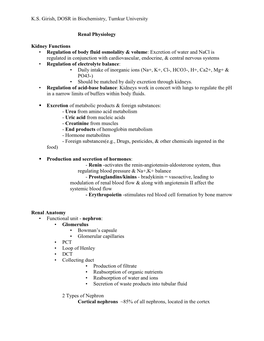 Renal Physiology