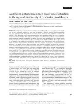 Multitaxon Distribution Models Reveal Severe Alteration in the Regional Biodiversity of Freshwater Invertebrates