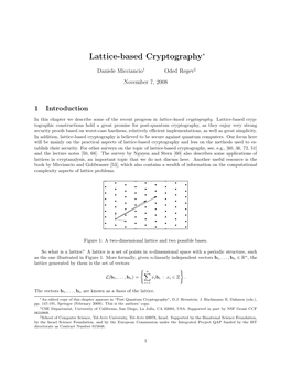 Lattice-Based Cryptography∗