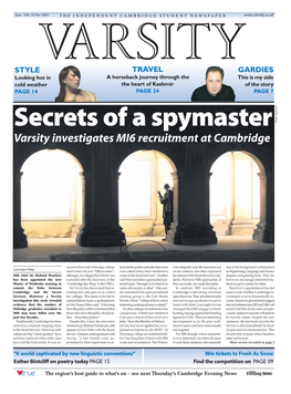 Varsity Investigates MI6 Recruitment at Cambridge