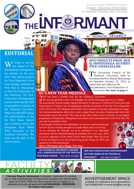 Issue 4 October - December 2019 Edition Ho Technical University: Adanu Nazu Kekeli
